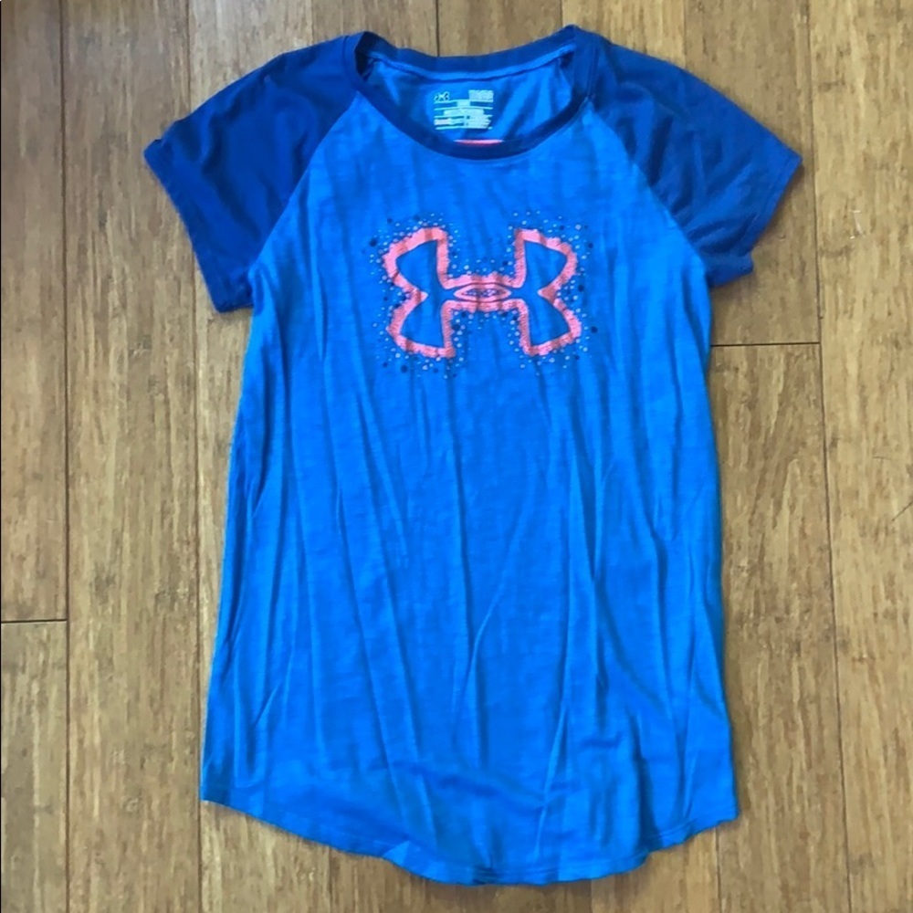 ☀️ 3/$36 or 2/$30 
NEW UNDER ARMOUR Girls HeatGear Blue/Pink sz XL